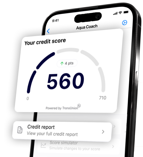 Phone screen displaying a credit score
