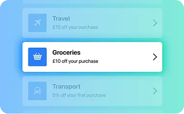 A list of offers including 10 pounds off groceries